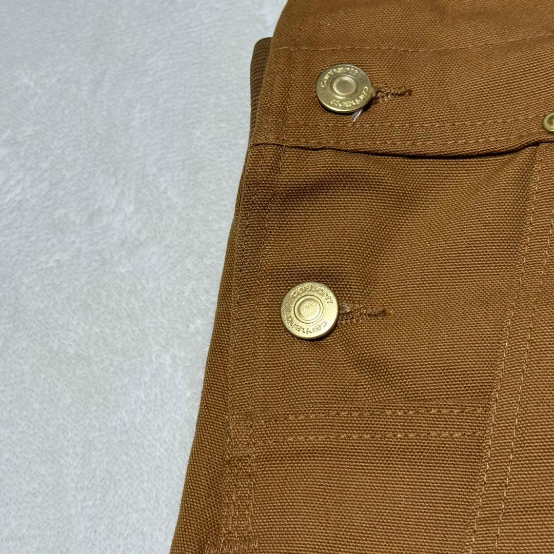 美品　カーハート　メキシコ製　ダック地オーバーオール　　ブラウン36×32