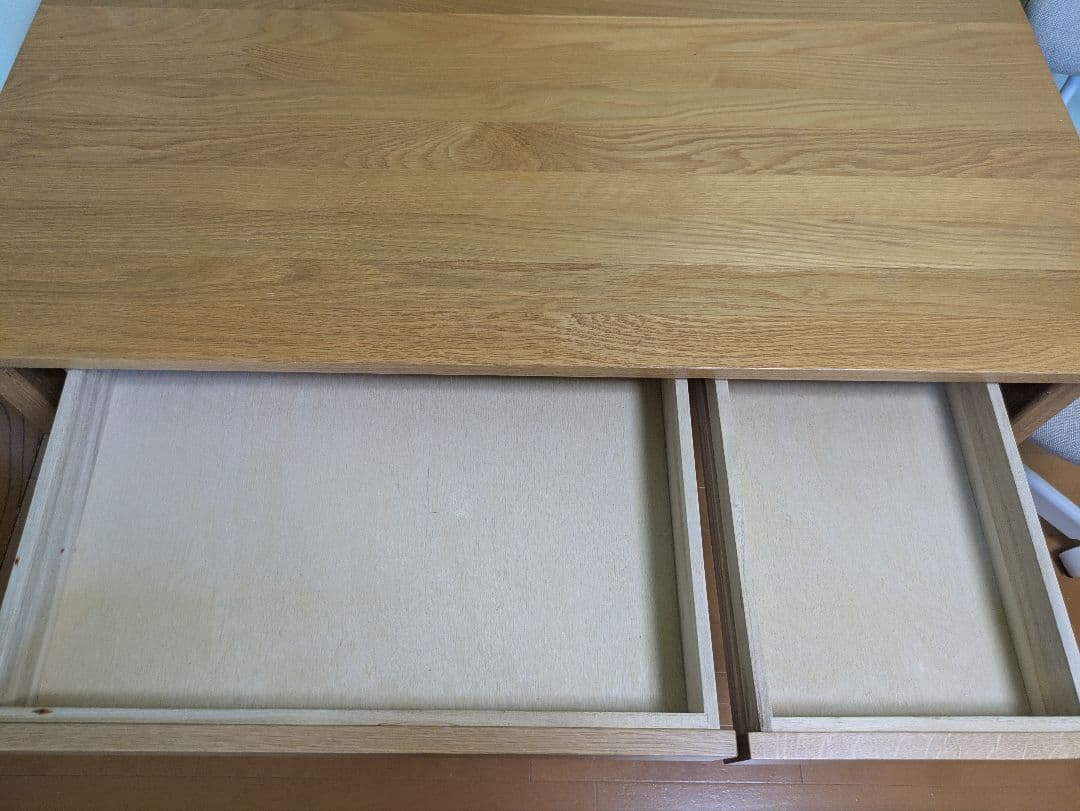 無印　送料込　引取はお値引き　オーク材　机 椅子 2点セット