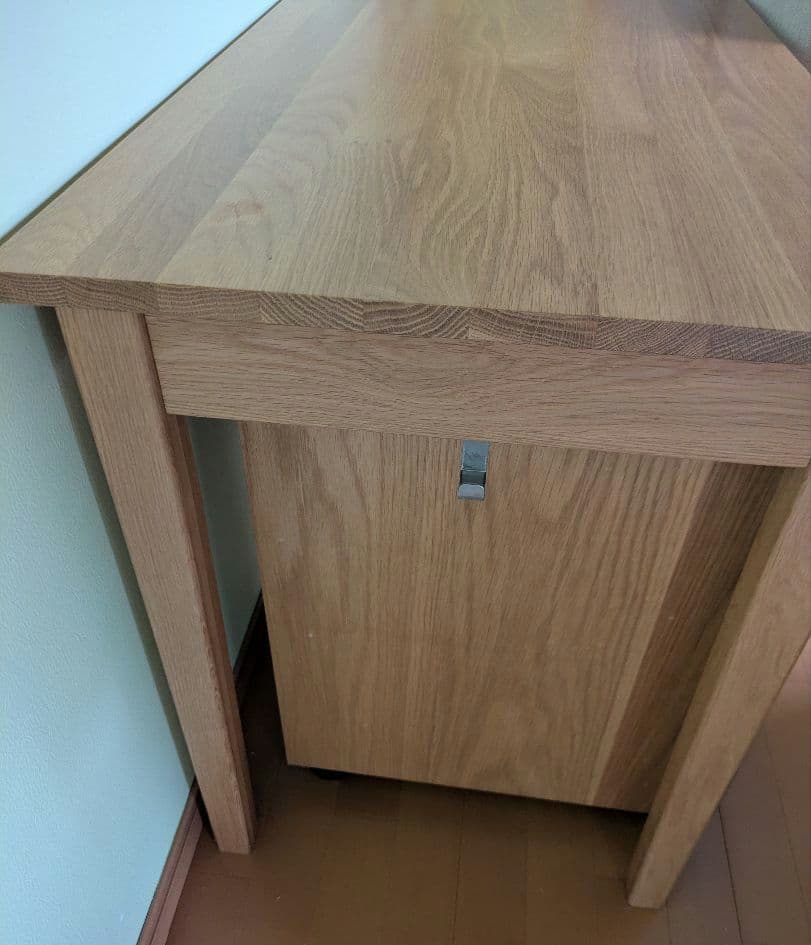 無印　送料込　引取はお値引き　オーク材　机 椅子 2点セット