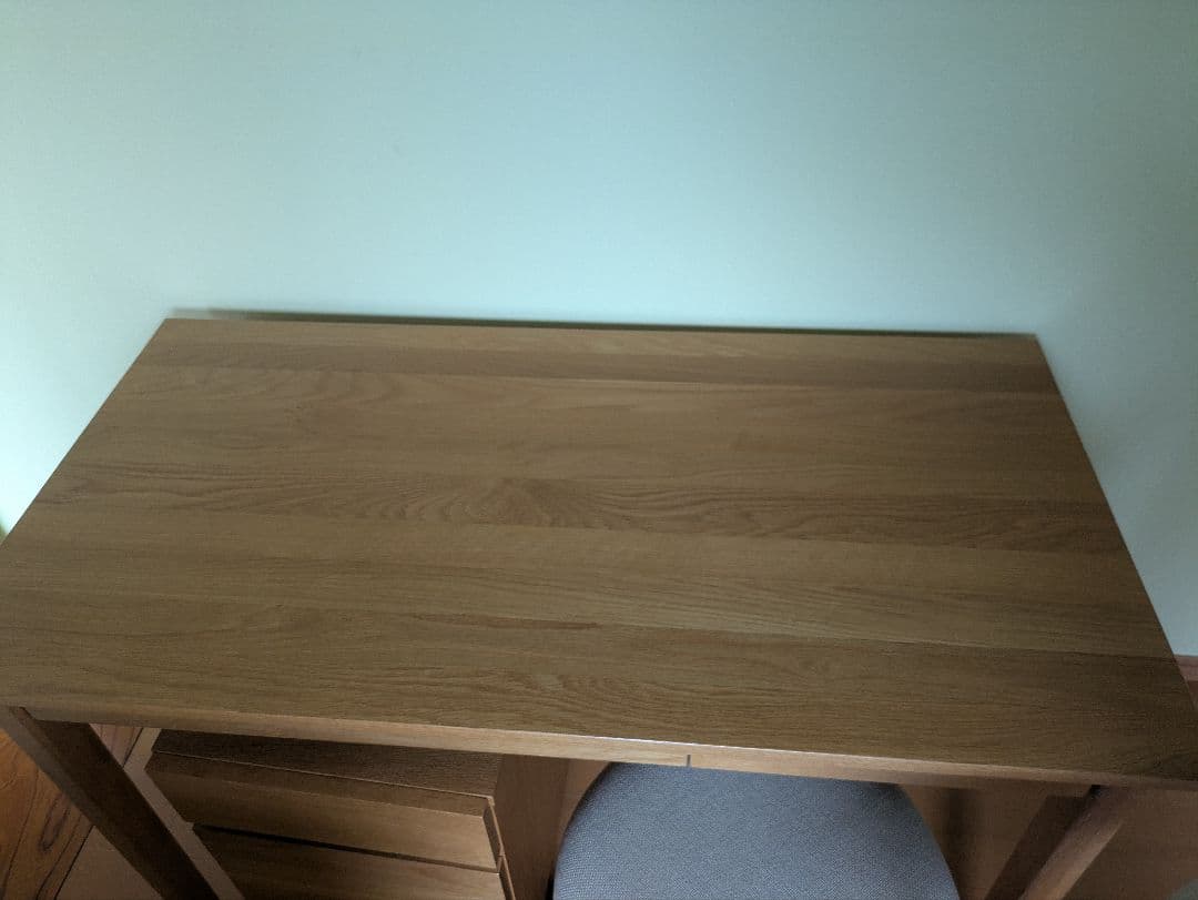 無印　送料込　引取はお値引き　オーク材　机 椅子 2点セット