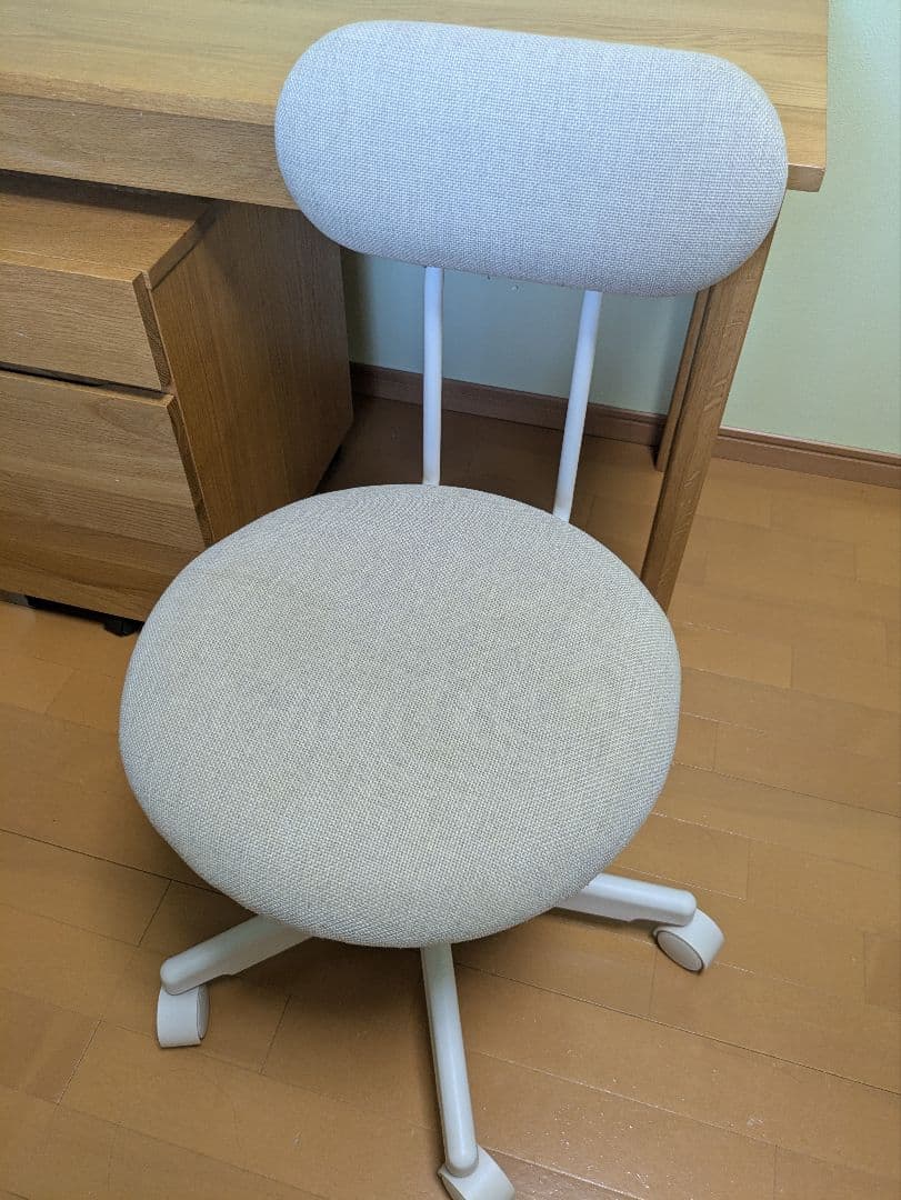 無印　送料込　引取はお値引き　オーク材　机 椅子 2点セット