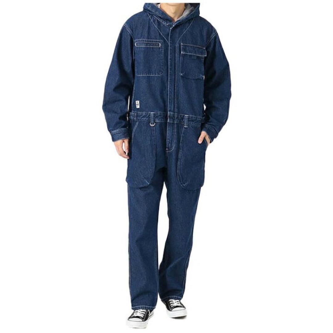 ★新品タグ付★ CHUMS チャムス ジャンプスーツ ブラックデニム ツナギ 黒