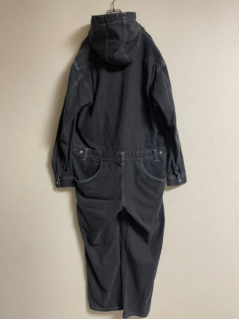 ★新品タグ付★ CHUMS チャムス ジャンプスーツ ブラックデニム ツナギ 黒