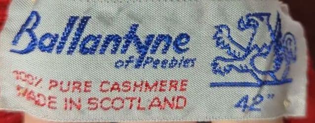 【220】80s Ballantyne カシミヤ100% スコットランド製 48