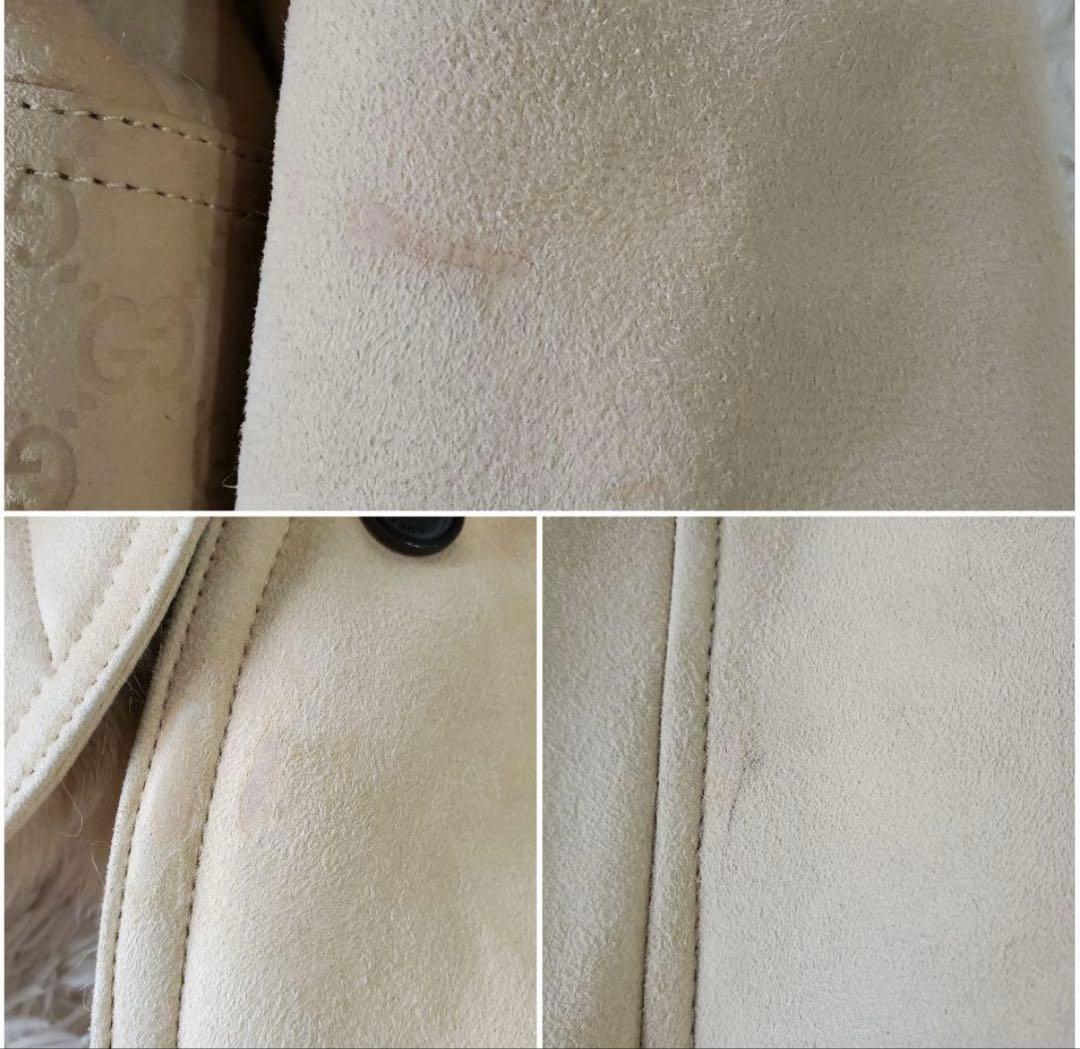 GUCCI リアルムートン シーリングムートンレザーGGコート