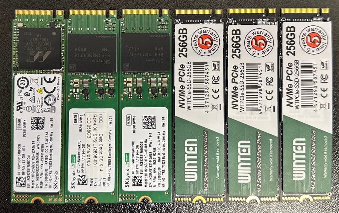NVMe M.2 SSD 256GB(6枚)