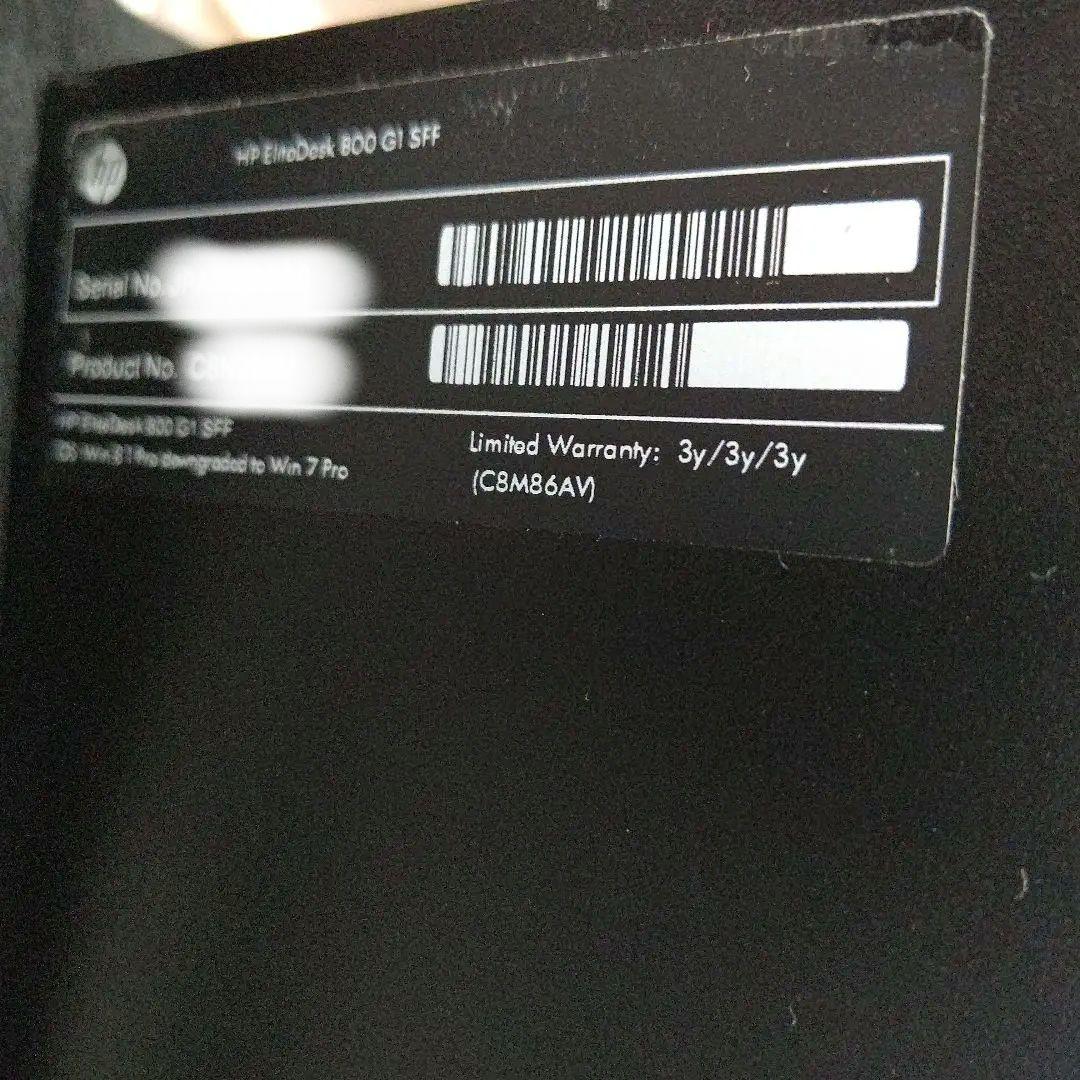 HP EliteDesk 800 G1 デスクトップPC