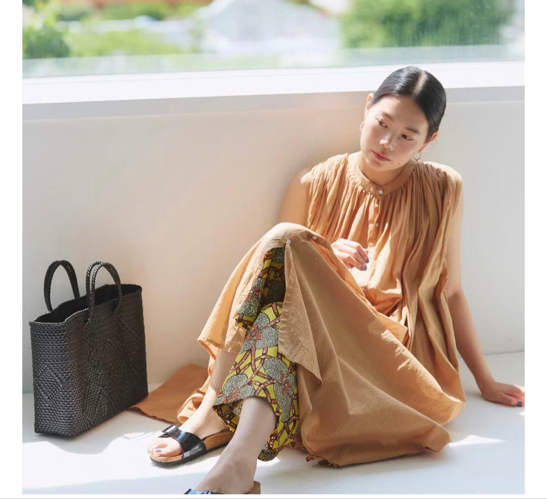 タグ付き　ルグラジック　バティック　イージーパンツ　総柄　イエロー