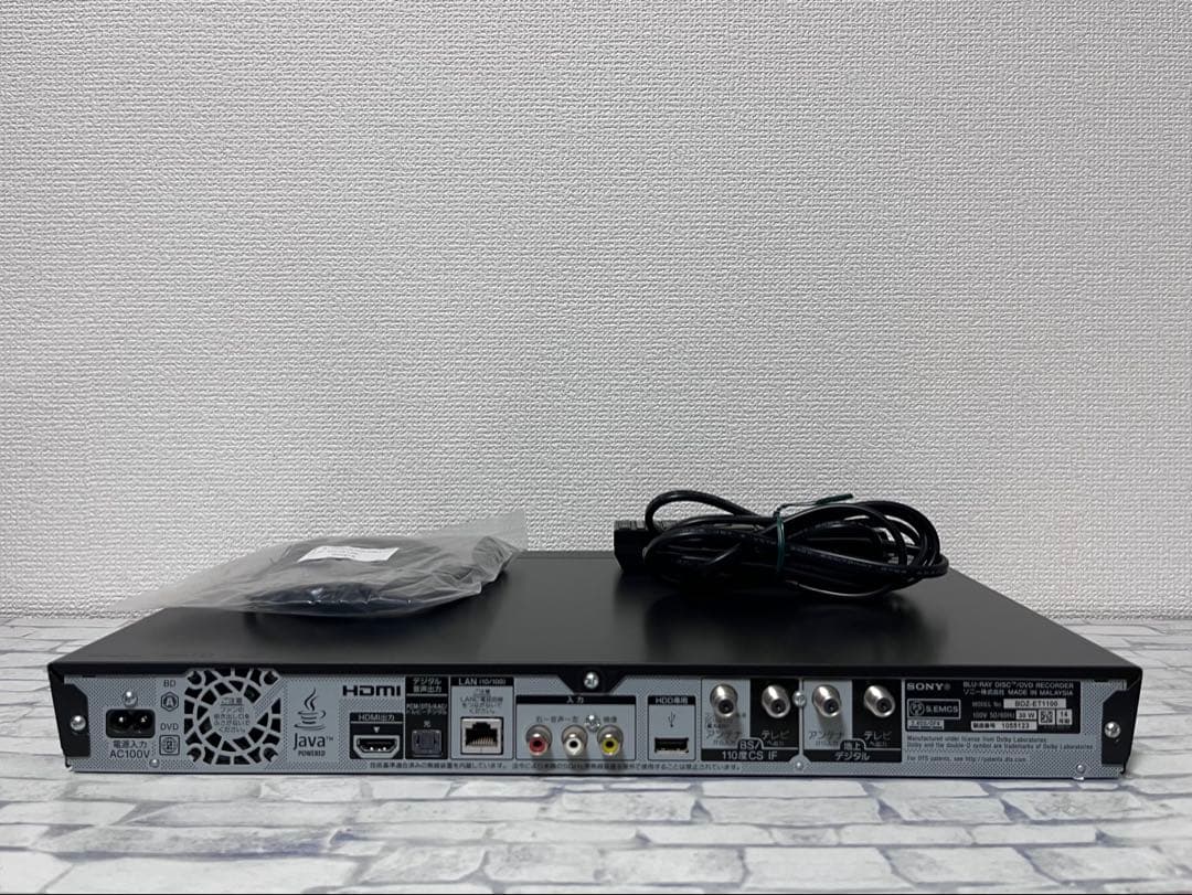 美品　1TB 3番組録画　ソニー　ブルーレイレコーダー　BDZ-ET1100