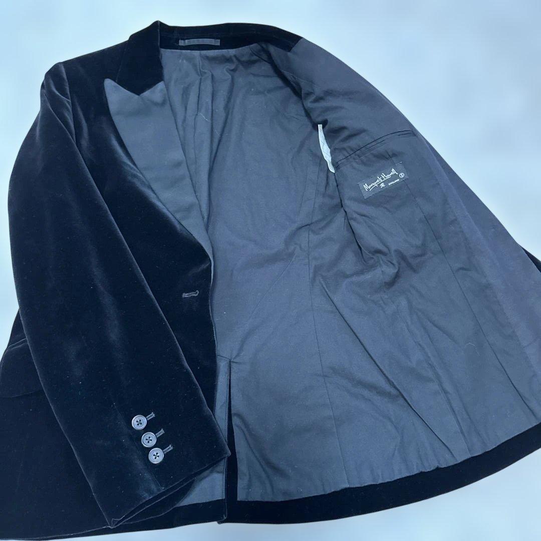 マーガレットハウエル　テーラードジャケット　黒　ベルベット　フォーマルにも