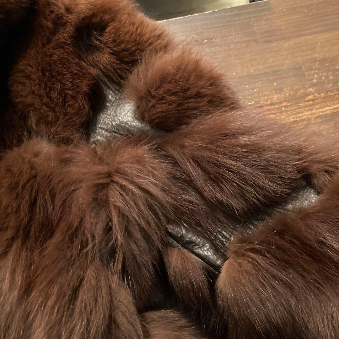高級毛皮 ビンテージ ミンク ファー レザー ジャケット 岐阜毛被 フォックス