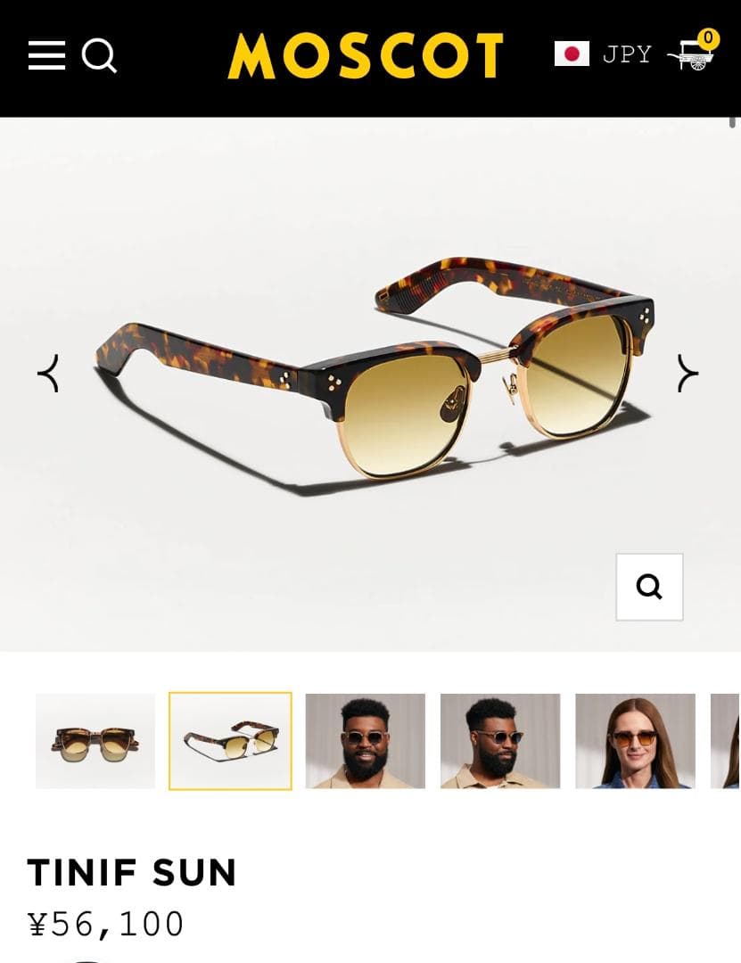 正規品 MOSCOT TINIF SUN TORTOISE GOLD 48