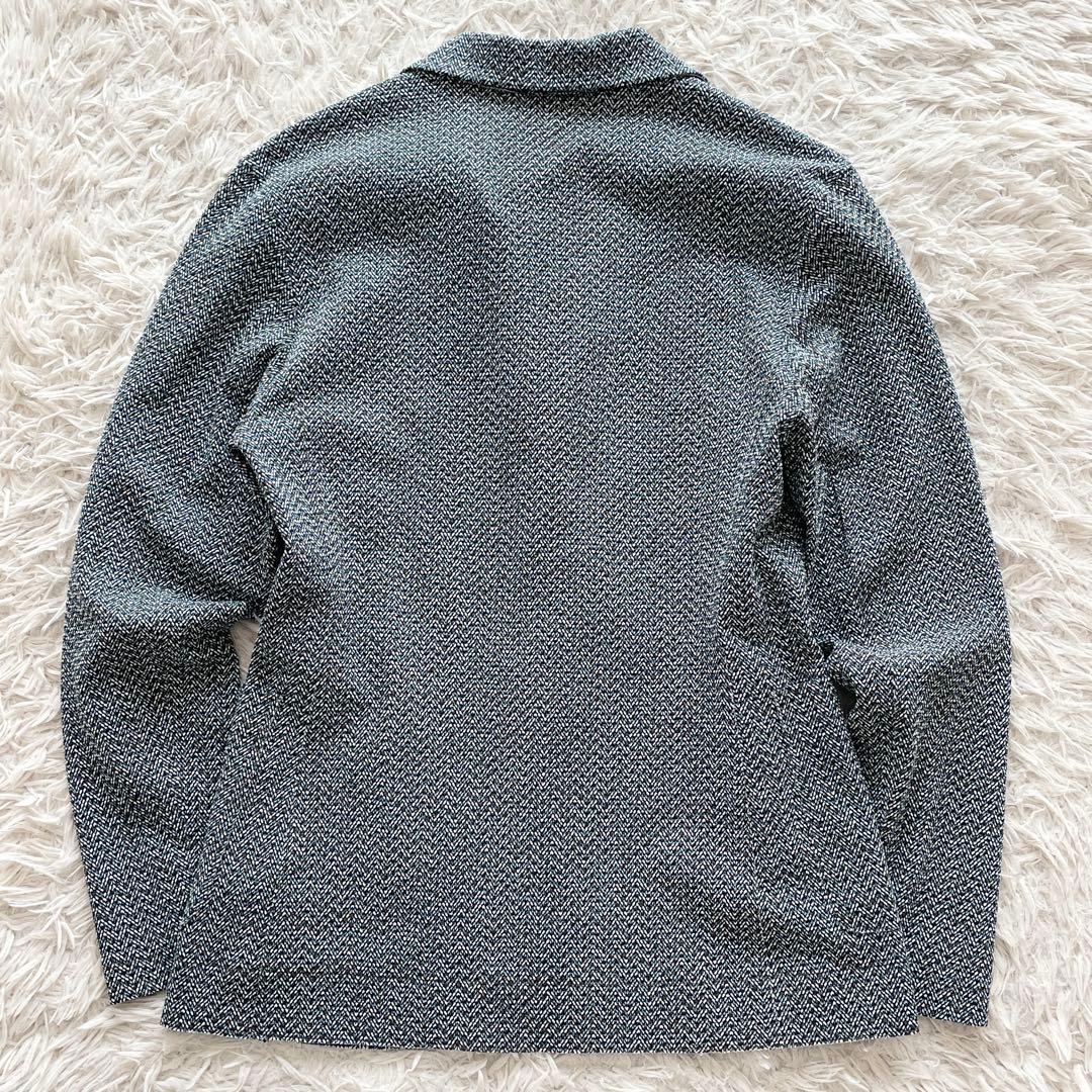 未使用品 伊製 BOB ストレッチ アンコンジャケット 幾何学柄 ブートニエール
