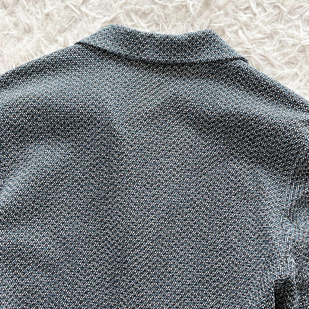 未使用品 伊製 BOB ストレッチ アンコンジャケット 幾何学柄 ブートニエール