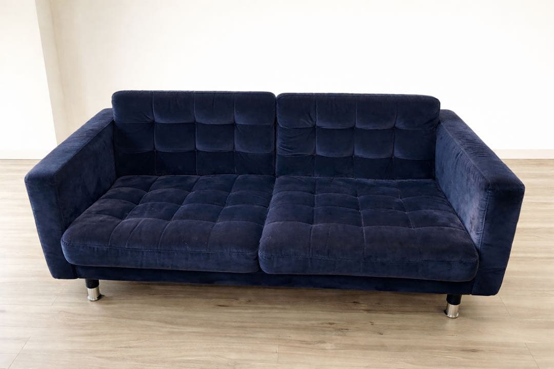 【送料込み】 IKEA LANDSKRONA ネイビーファブリックソファ2人掛け