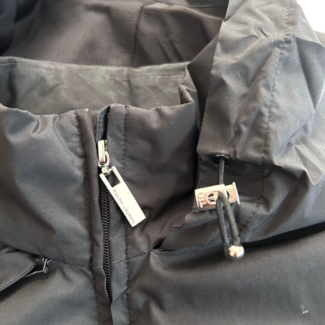 ラルフローレンゴルフ 2wayマウンテンパーカー 黒 ブラック フード収納 L