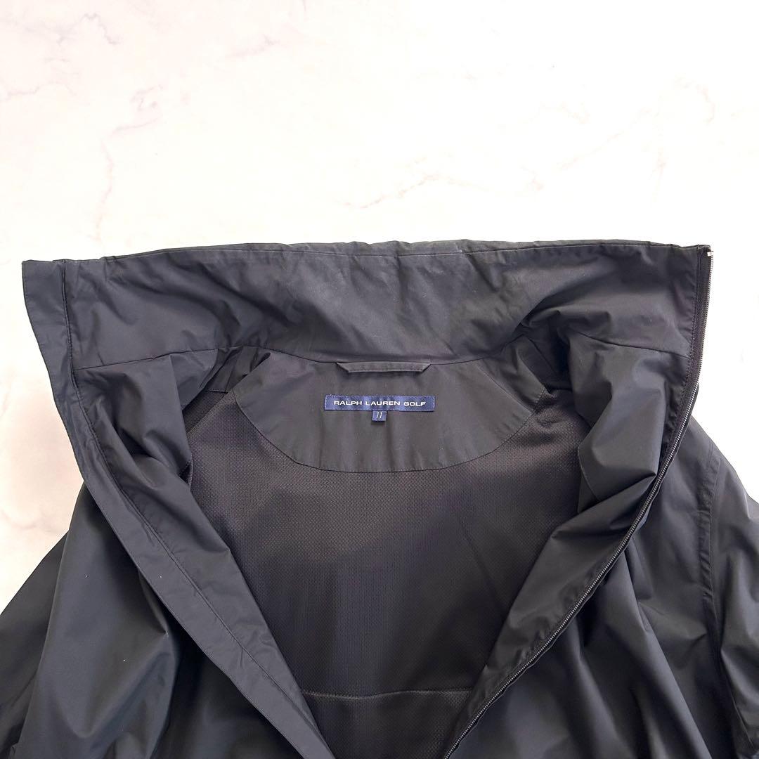ラルフローレンゴルフ 2wayマウンテンパーカー 黒 ブラック フード収納 L
