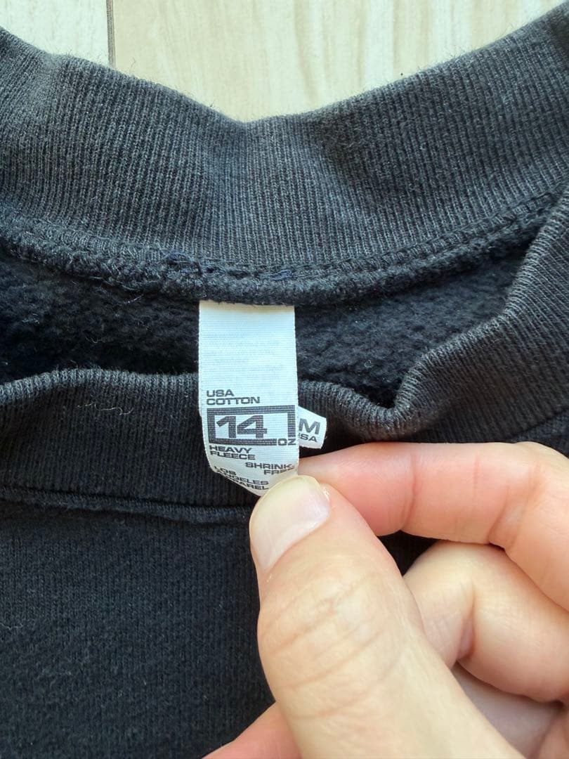 Mロサンゼルスアパレル14オンスヘビーコットンスウェットブラック黒