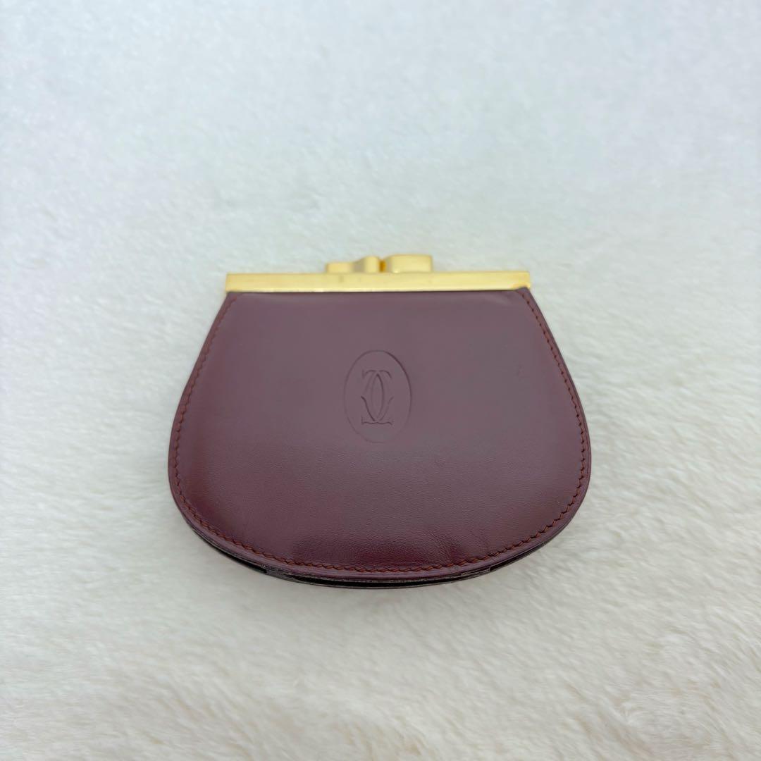 ✨️極美品✨️ カルティエ マストライン ケース がま口 財布 ボルドー 赤