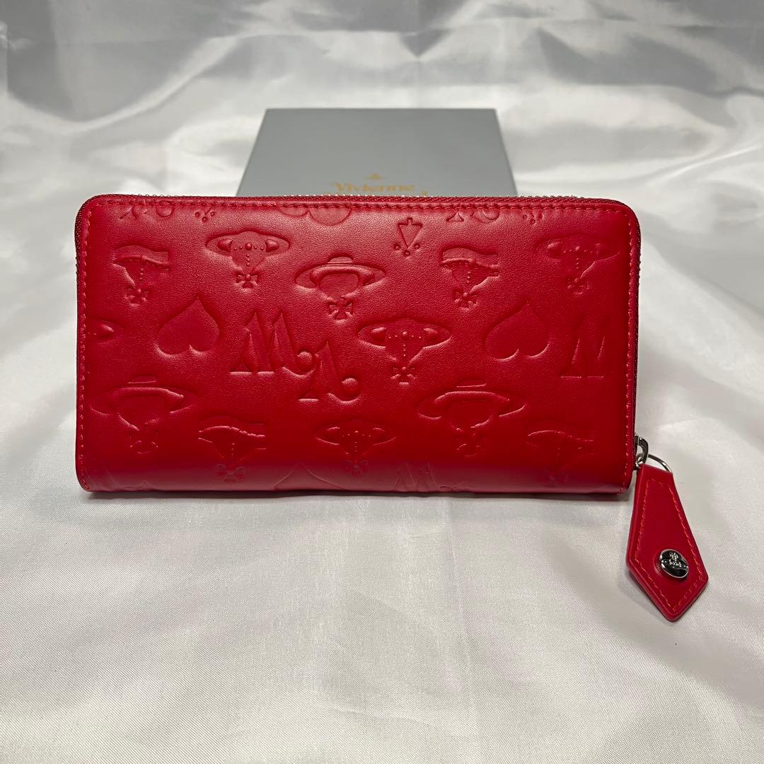 新品 Vivienne Westwood レッド ヴィヴィアン柄 赤内装 長財布
