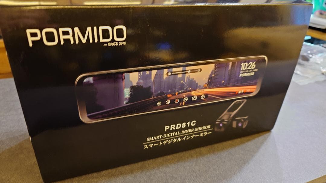 ＜中古美品＞PORMIDO PRD81C／爆光ミラー型ドライブレコーダー