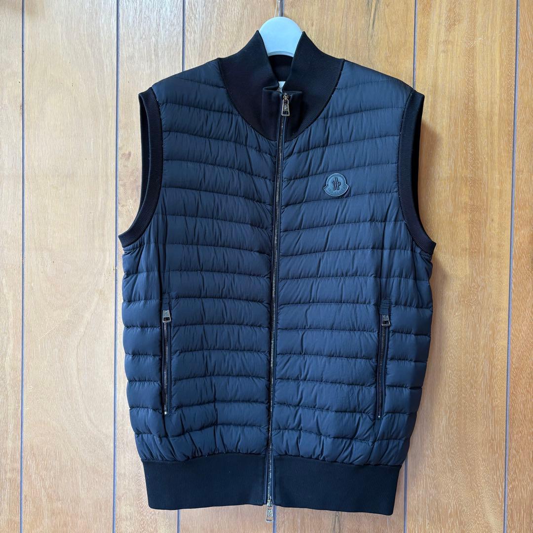 【美品】MONCLER モンクレール ニット切替ダウンジップアップベスト