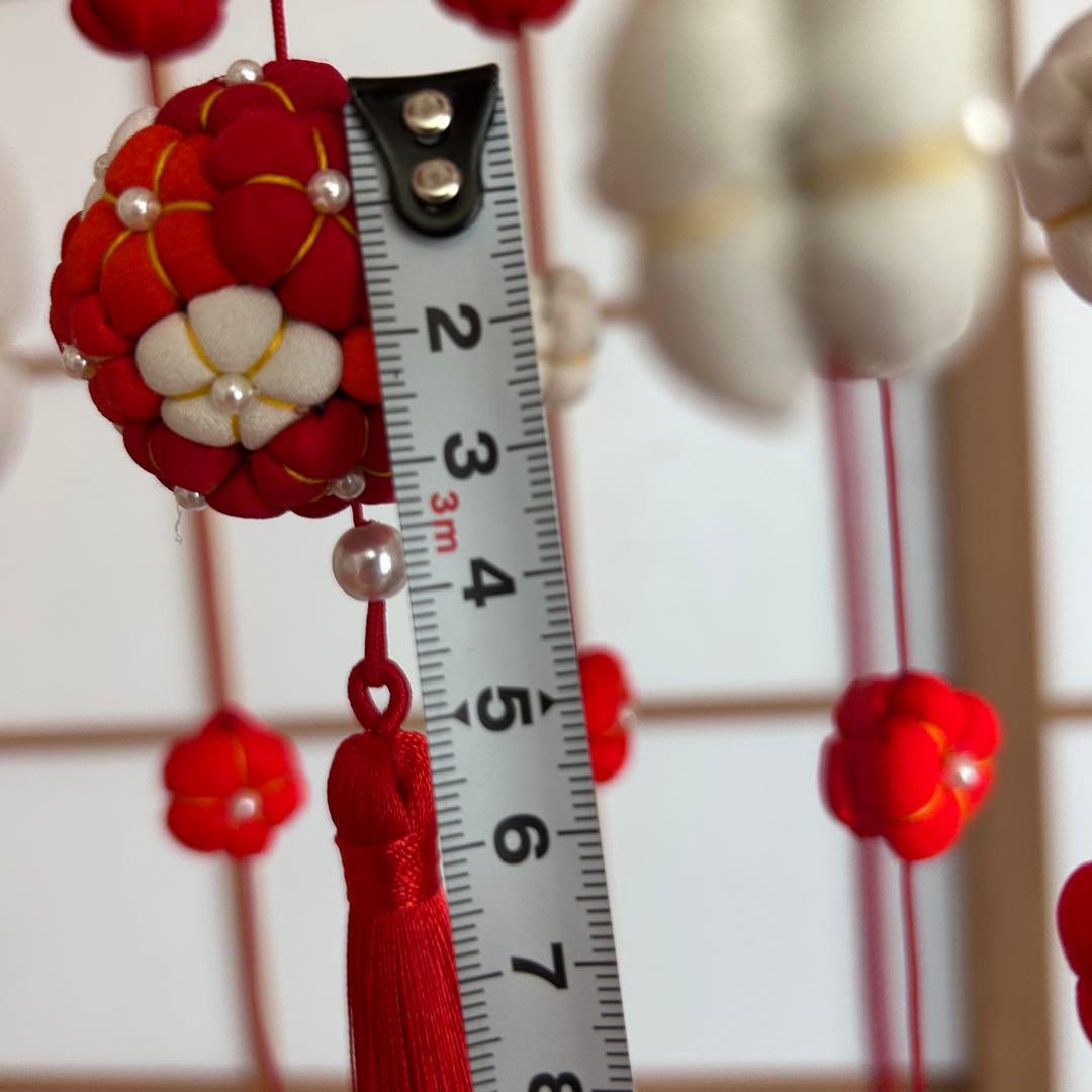 ※ご予約品※ 吊るし飾り 彩り9連 紅白・赤 2個