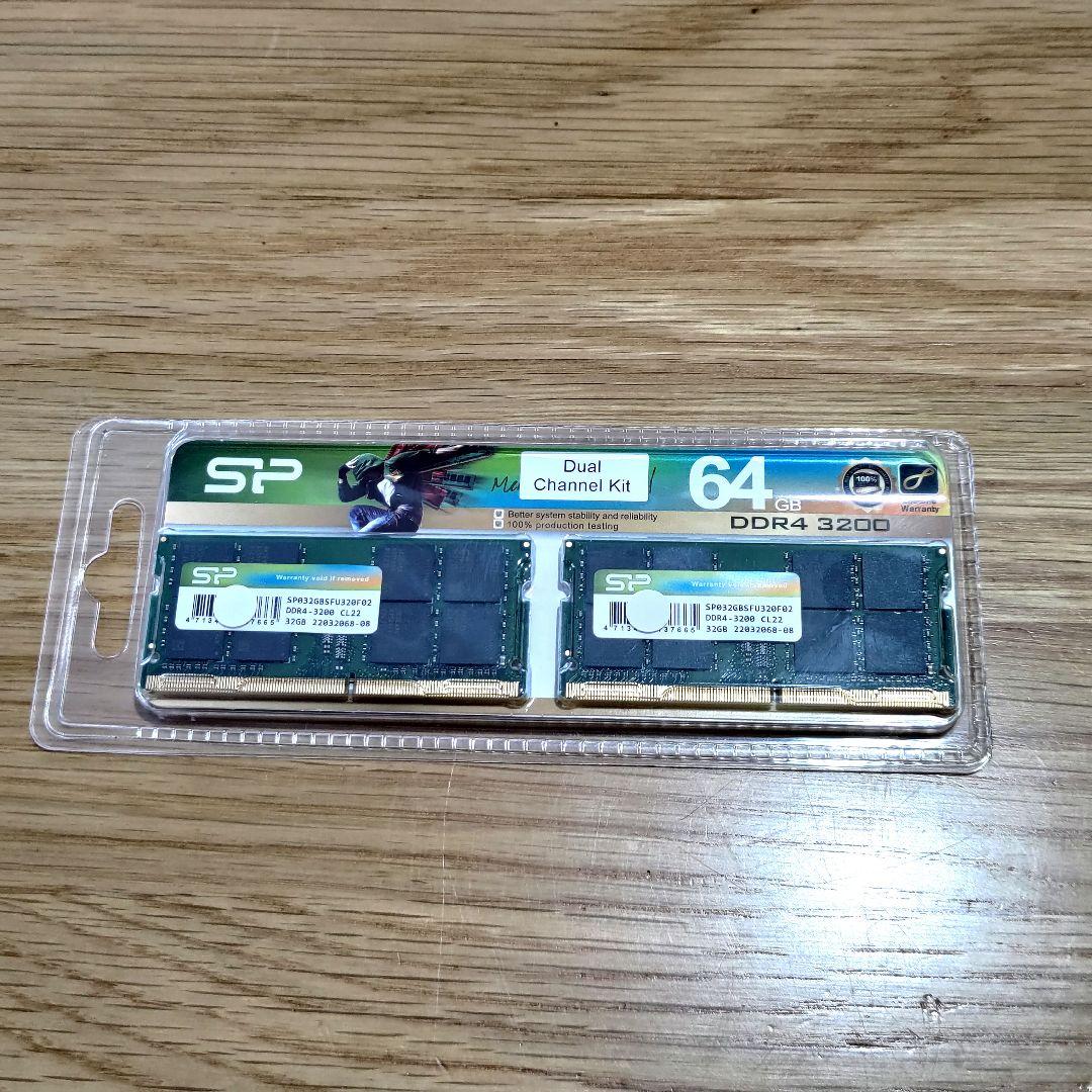 リ*K様 【新品】シリコンパワー DDR4-3200 32GB×2枚 (64GB
