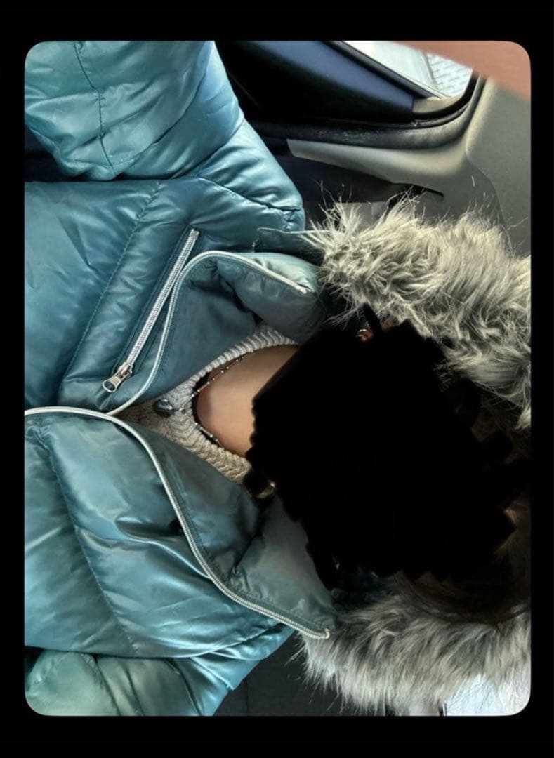 ファーダウン Y2K 短丈 ドローコード 光沢 お兄系