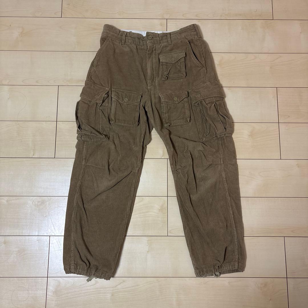 エンジニアードガーメンツ　ブラウン コーデュロイ カーゴパンツ