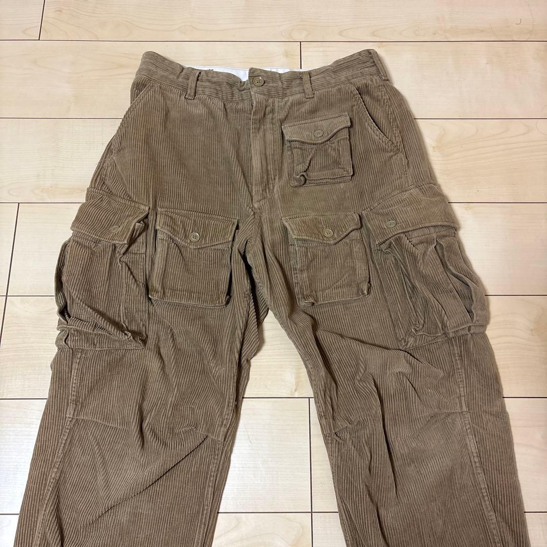 エンジニアードガーメンツ　ブラウン コーデュロイ カーゴパンツ