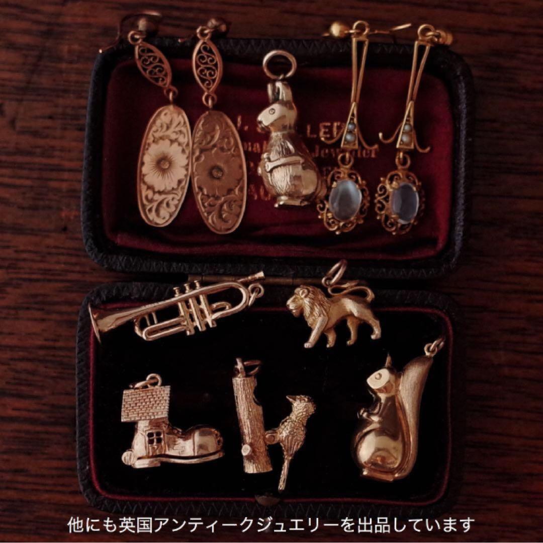 イギリスアンティークブローチケース＊英国アンティークボックス＊グリーン＊ブラウン