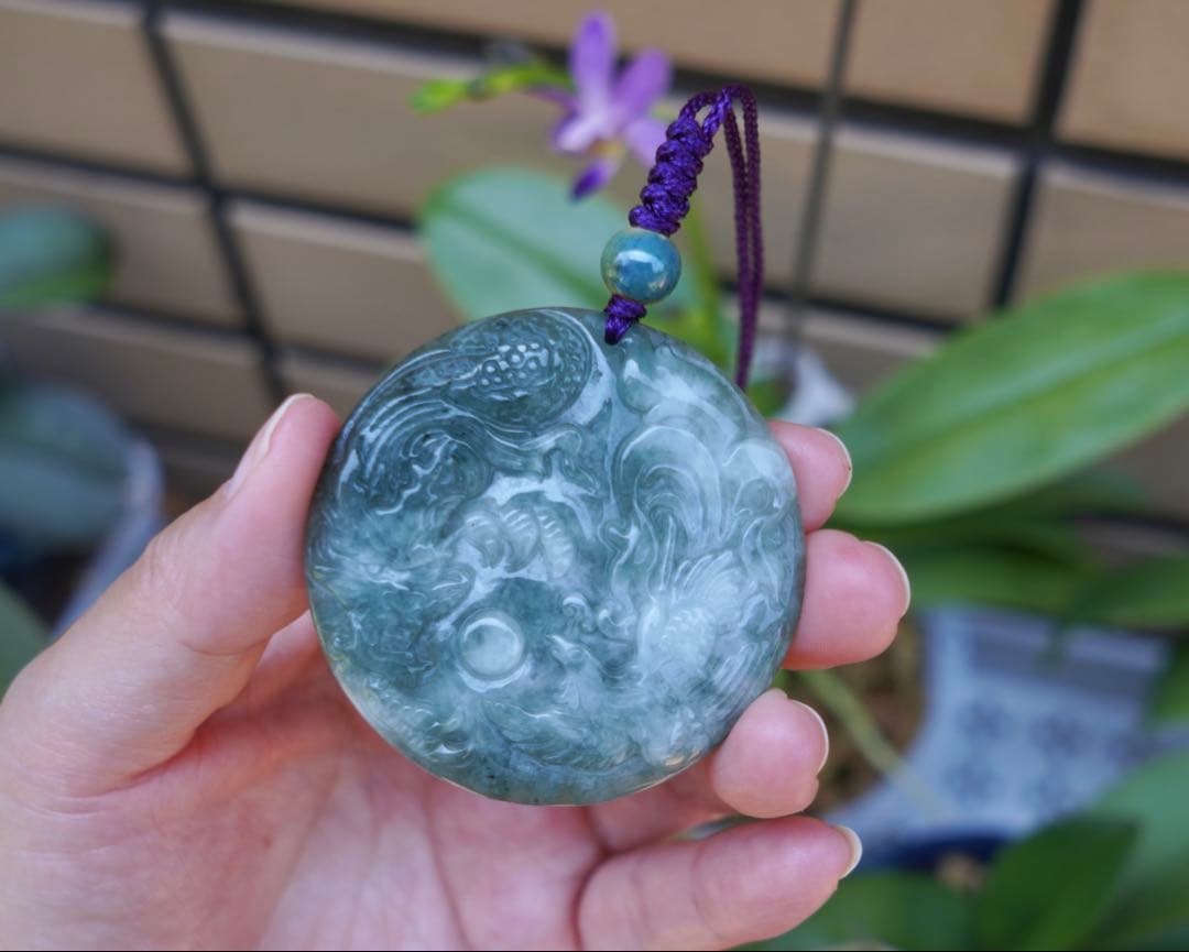 ⭐️専用⭐️本翡翠　龍神鳳凰　ストラップ　新品 0555