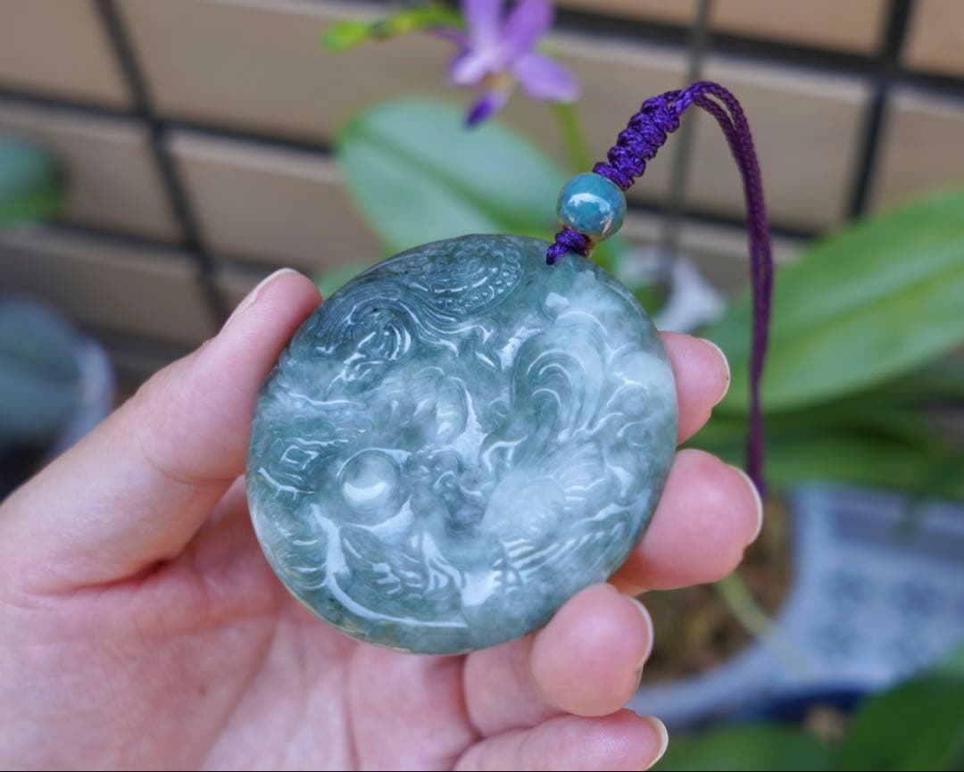 ⭐️専用⭐️本翡翠　龍神鳳凰　ストラップ　新品 0555