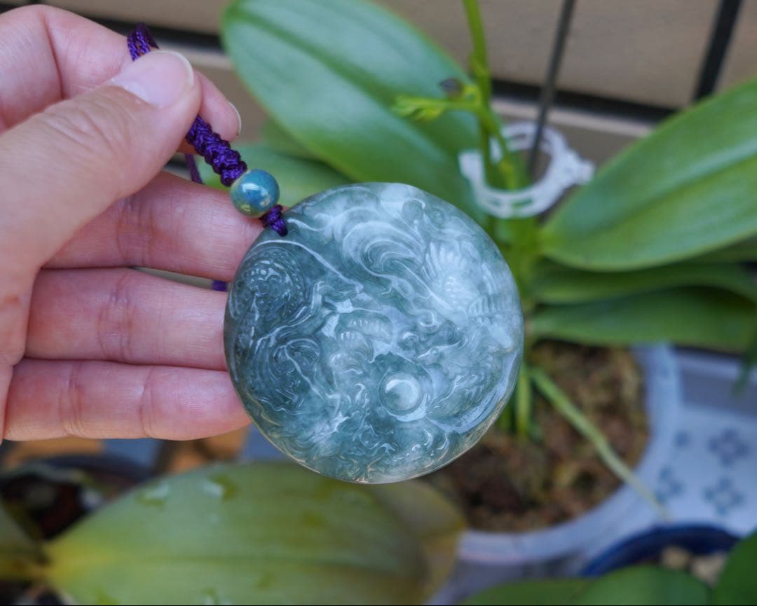 ⭐️専用⭐️本翡翠　龍神鳳凰　ストラップ　新品 0555