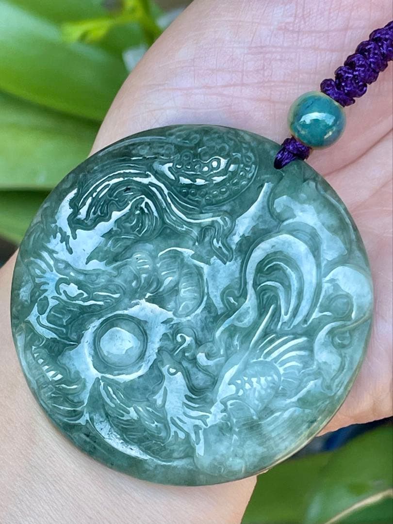 ⭐️専用⭐️本翡翠　龍神鳳凰　ストラップ　新品 0555