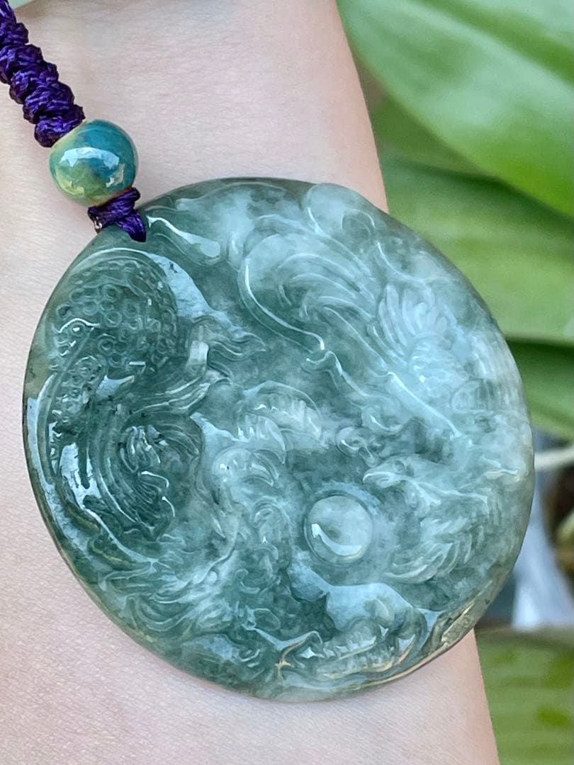 ⭐️専用⭐️本翡翠　龍神鳳凰　ストラップ　新品 0555