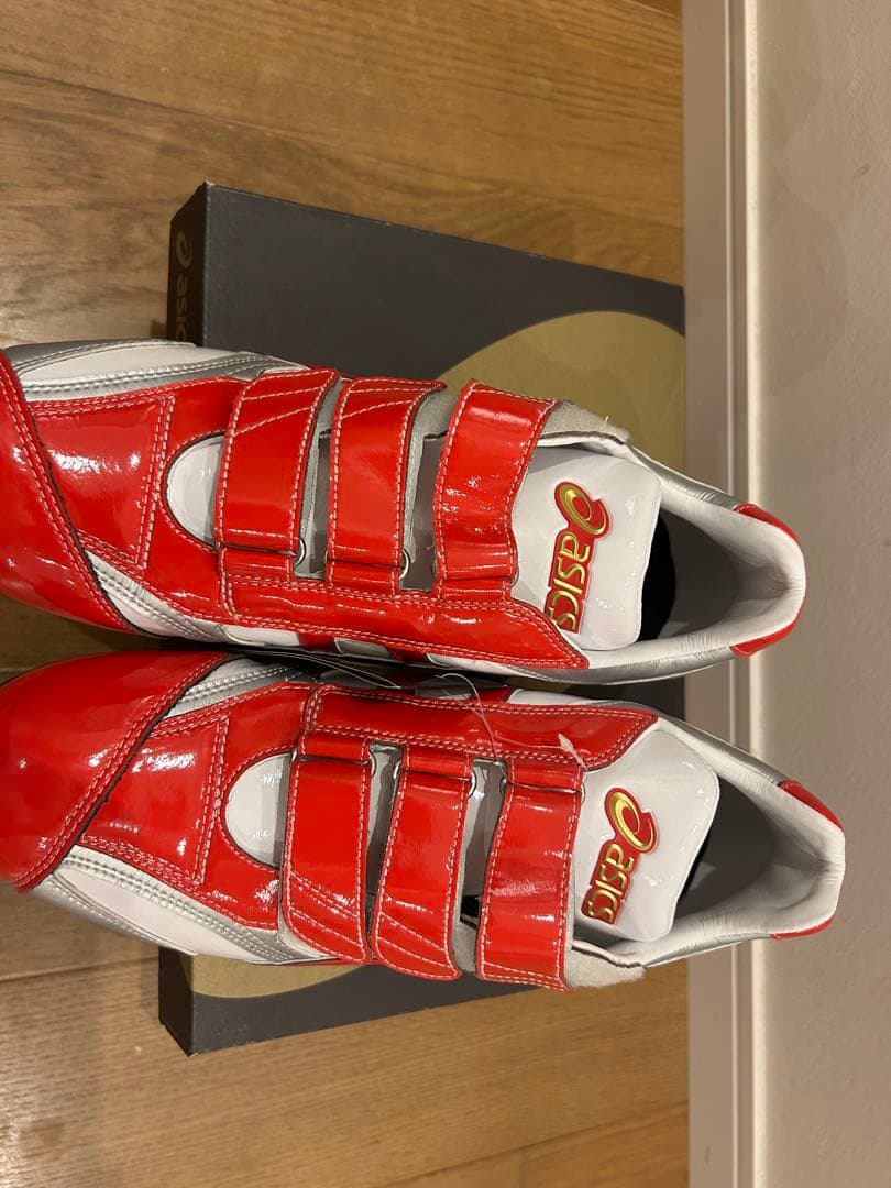 野球スパイク　27cm asics GOLDSTAGE スパイク 赤/白