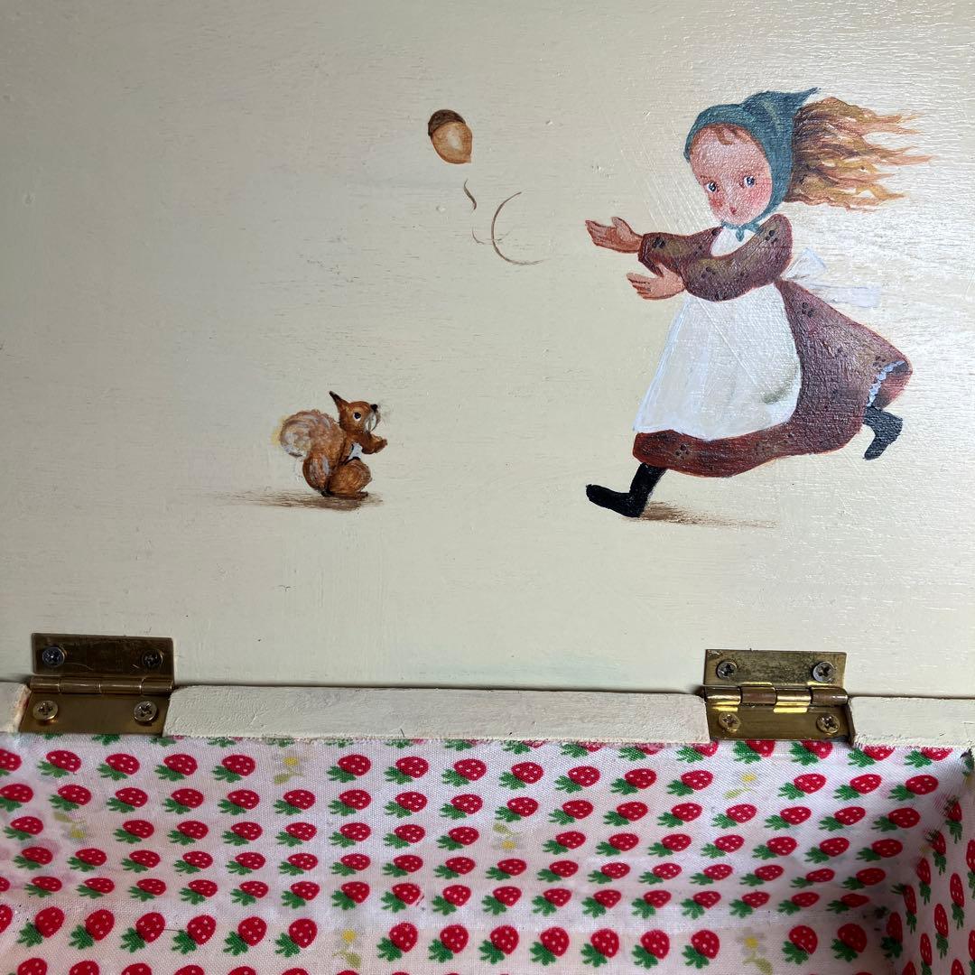 トールペイント作品　スリーベアーズのボックス　テディベア親子