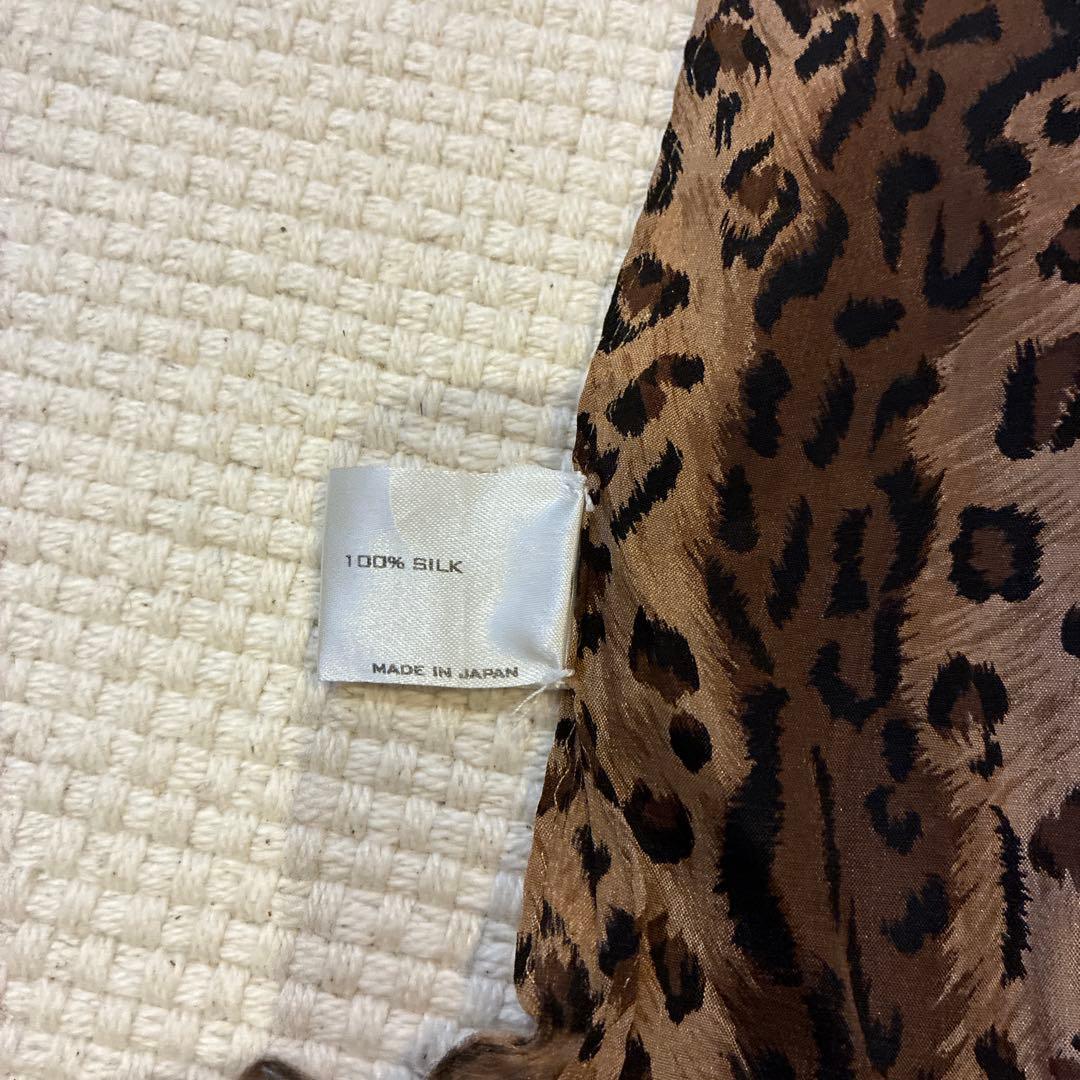 ナンバーナイン レオパード柄　シルク スカーフ