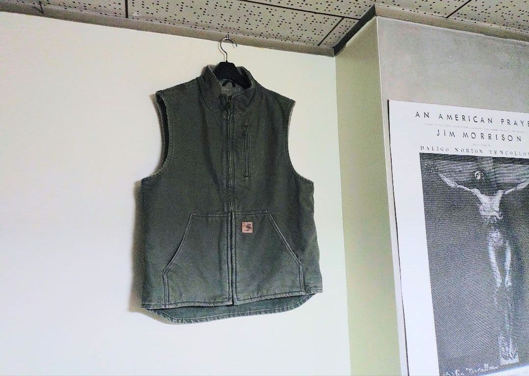 ■Carhartt オリーブグリーン【USED】ダック ベスト
