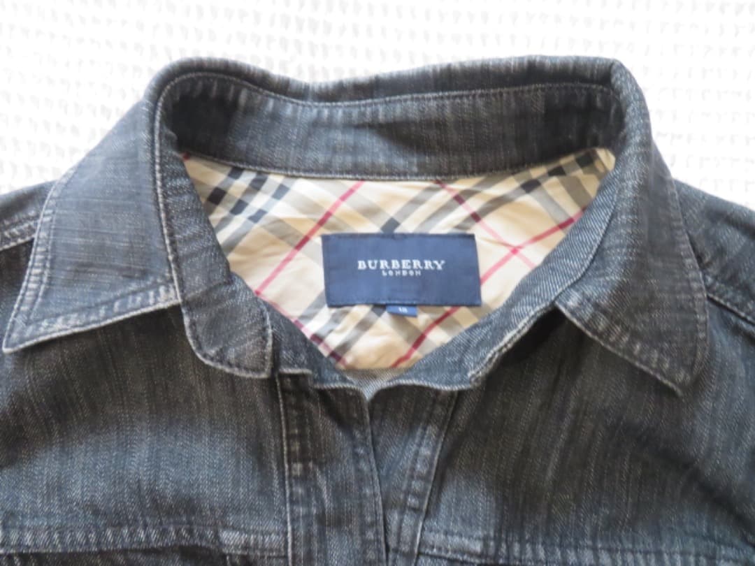【BURBERRY LONDON】メガチェック デニムジャケット／13BR