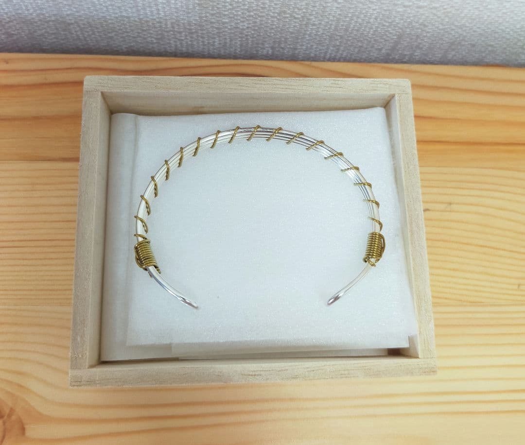 金網つじ　ワイヤーバングル　銀　真鍮　レディースサイズ