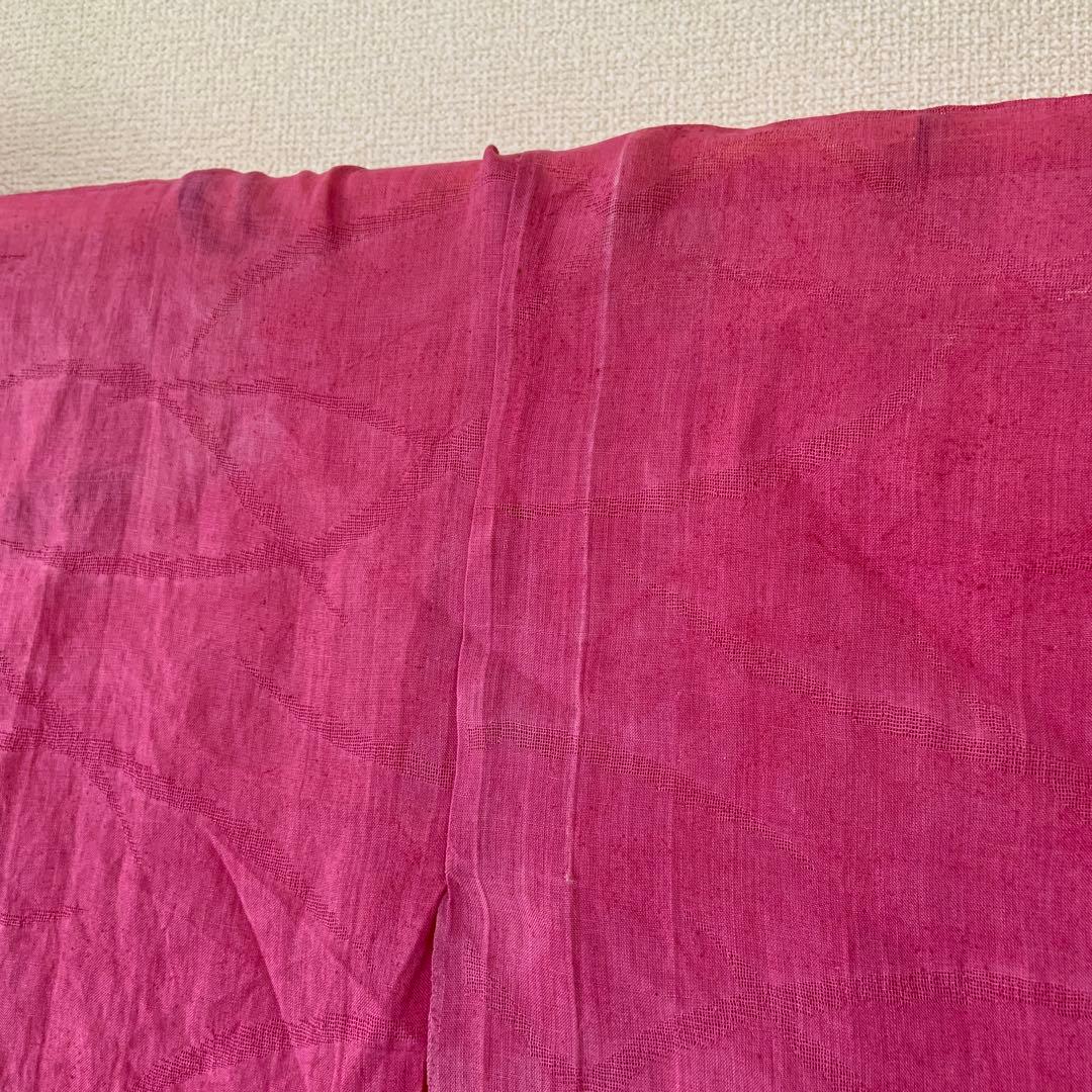 本麻　洗える長襦袢　カラー襦袢　ローズピンク　リサイクル　ka2