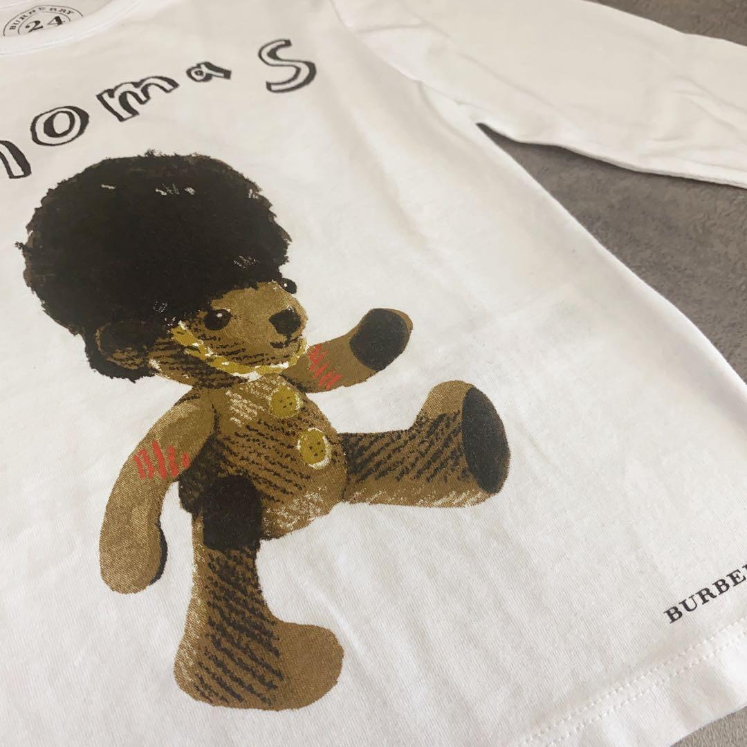 ラスト１【新品】BURBERRY トーマスベア 長袖 Tシャツ 白 ２才 ロンT