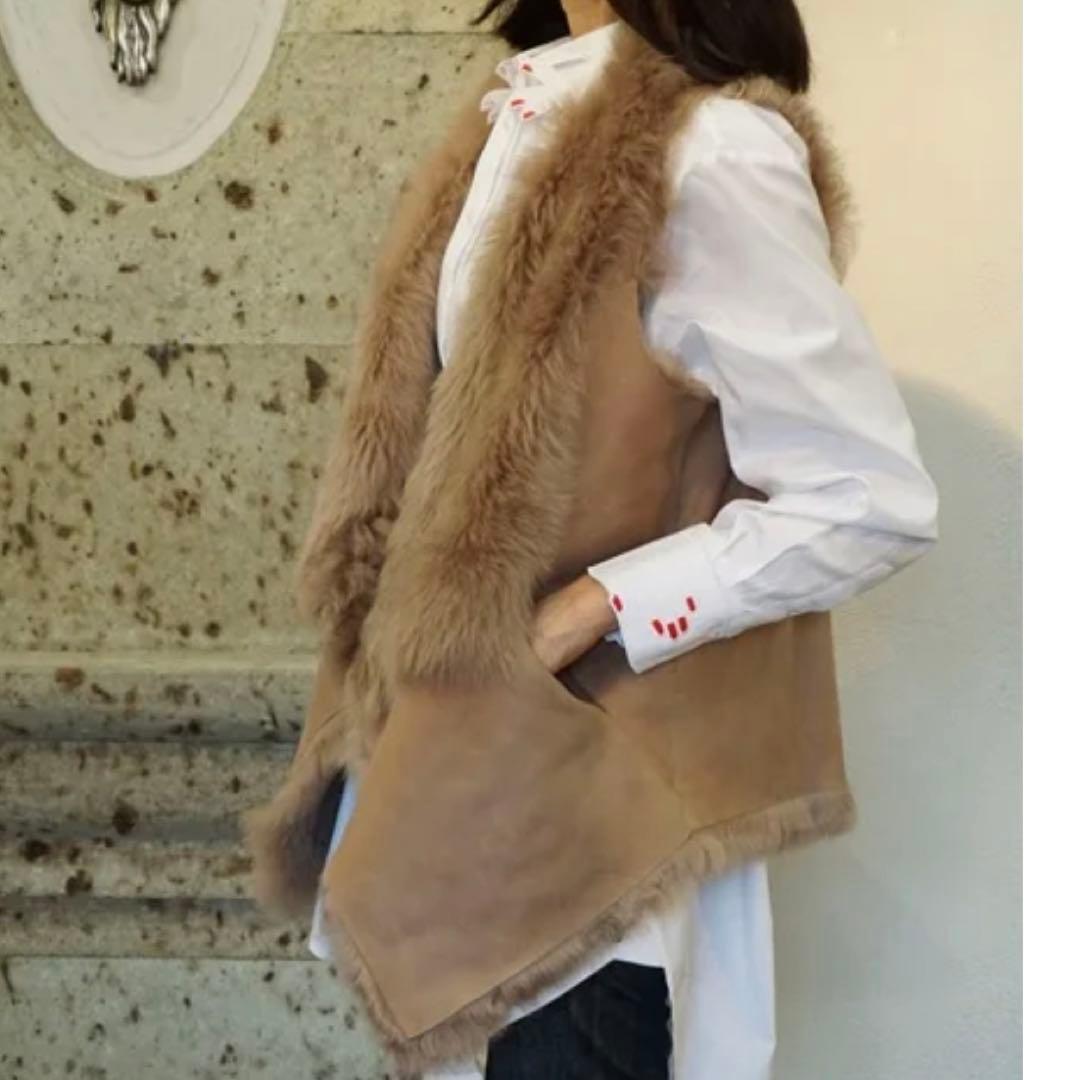 【新品】KARLDONOGHUEカールドノヒューオイルドトスカーナラムスキンジレ