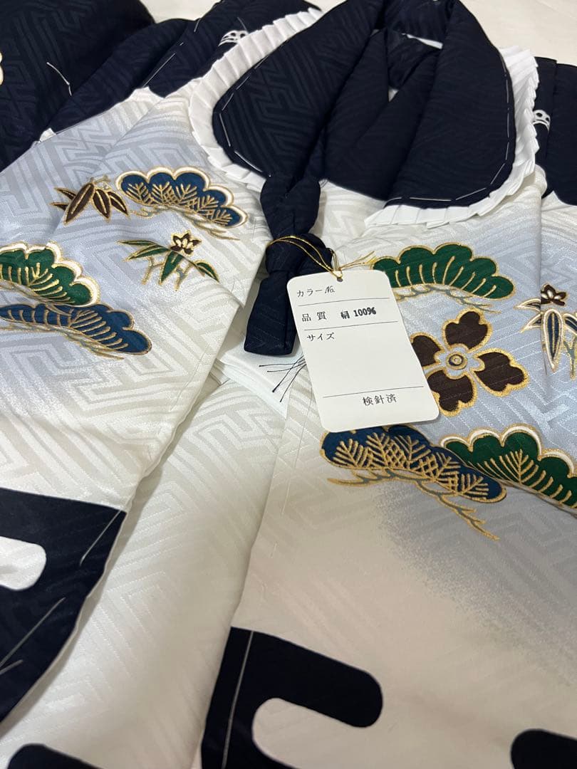 未使用品 正絹綿入りでんち着物セット男児