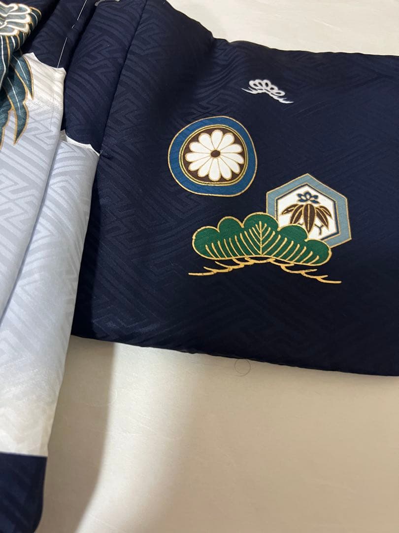 未使用品 正絹綿入りでんち着物セット男児