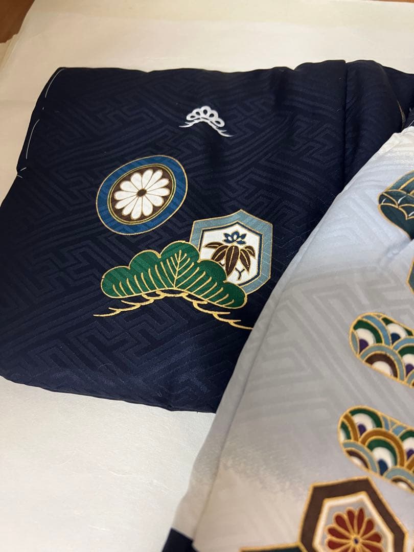 未使用品 正絹綿入りでんち着物セット男児