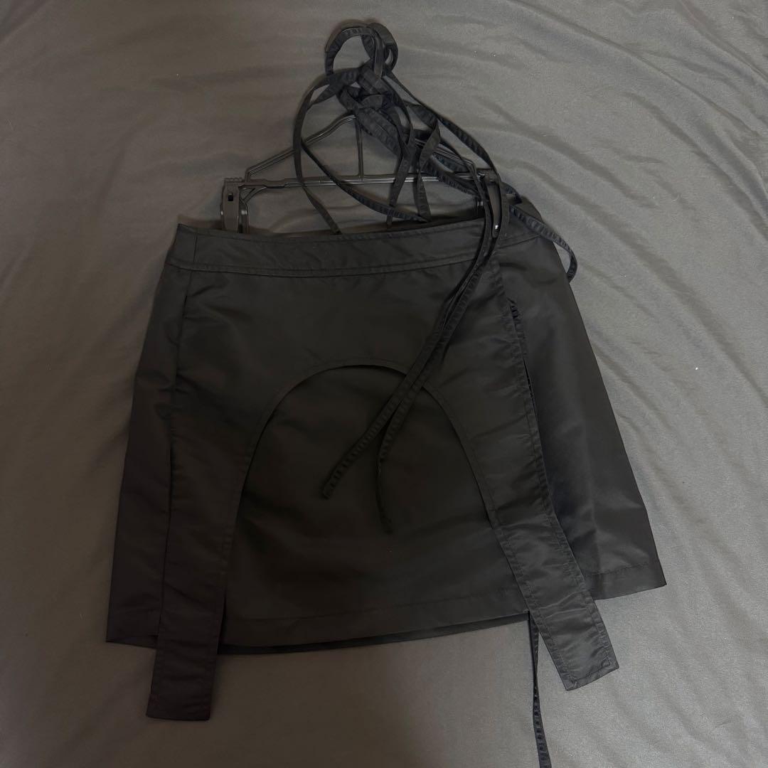 スカート VIAVANDA STRINGS WRAP SKIRT BLACK